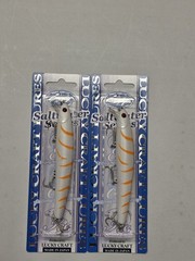 (LOT OF 2) Lucky Craft SW Flashminnow 110 Jerkbait / Orange Tiger