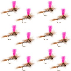 Adams Hi-Viz Parachute Classic Dry Fly – 12 Flies Hook Size 12