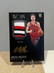2024-25 Panini Noir Matas Buzelis Rookie Patch On Card Auto /75 RPA Bulls #382