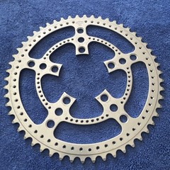 VNTG STRONGLIGHT 99 BIS DRILLIUM ALLOY CHAINRING 86 BCD X 54T SIL NEW W/O PKG