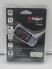 3D Trisport Walking 3D Pedometer – By Realalt – W/ Clip & Strap