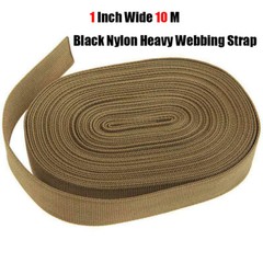 1 Inch Wide Black Nylon Heavy Webbing Strap, 10 M Nylon Strap US Shipping