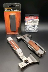 (2) Sheffield Folding Multi-Tool~Eagle Claw Fishing Hooks~Magnesium Fire Starter