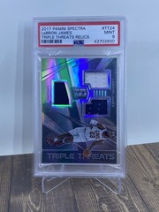 17-18 Spectra Lebron James Triple Threats Relics /99 PSA 9