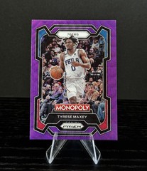2023-24 Panini Prizm Monopoly Tyrese Maxey Purple Prizm #68