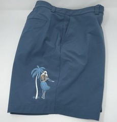 NWT Travis Mathew TECH CHINO Shorts Teal TIKI Sz. 38, 8in Inseam
