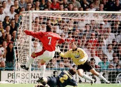 Eric Cantona of Manchester United Scores 1st goal Wimbledon and Ma- Old Photo