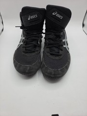 Asics Matflex 5 Wrestling Shoes Mens 12 Black Silver J504N High Top Boxing Gym