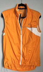 Pearl Izumi Men’s Cycling Wind Vest M Orange/White Colorblock Full Zip Mesh