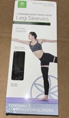 Gaiam Compression Thigh High Leg Sleeves One Size Fits Most Cotton Blend FS
