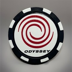 Odyssey Golf Ball Marker Poker Chip – Metal / Plastic Coated – Black/White/Red