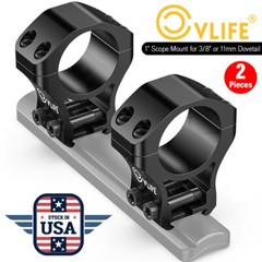 2 Piece Rifle Scope Mount Ring 1 Inch Medium Profile 3/8″ or 11mm Dovetail Rails