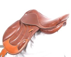 Leather Jumping Close Contact Double Flap Changeable Gullets System Horse Saddle
