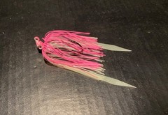 10pk Poison Tail Jigs w/skirts 1/4 or 3/8oz Pink Shine Mustad SICKLE HOOKS