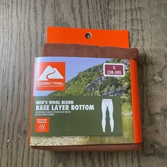 Ozark Trail Men’s Wool Blend Base Layer Bottom S (28-30) Green Holly