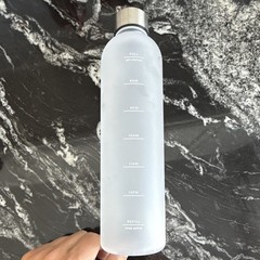 32 fl oz Clear Plastic Water Bottle Time Marker Measurements Screw Lid