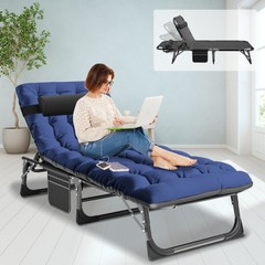 Adults Folding Sleeping Cot Guest Bed Heavy Duty Portable Cots Camping with Mat