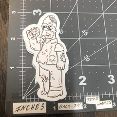Zombie Homer Simpson Adult Humor Sticker For Guitar Laptop Phone Mat90c