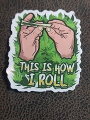 Guitar Laptop Skateboard Cannabi Pot This How Roll Weed Decal Sticker