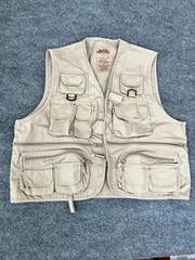 Master Sportsman Mens Fishing Light brown west Cotton/Polyester Size L