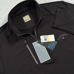 Callaway Mens 1/4 Zip Pullover Caviar Black Water Repellent Golf Jacket M NEW