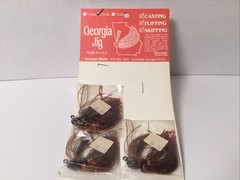 VTG Georgia Jigs NOS On Original Card Stock 3/8 Oz 3 Jigs.
