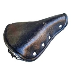 Vintage Faux Leather Rivet Sprung Spring Bike Cycling Cushion Black for8487
