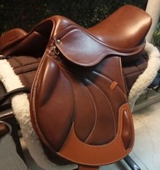 New Jumping Brown Leather Horse Saddle Size 14″ to 18″ inch cow softy