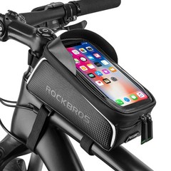 ROCKBROS Bike/Bicycle Phone Front Frame Bag, 8.15 X 3.74 X 5 Inches, Black