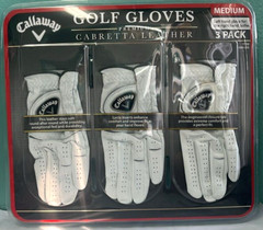 Callaway Golf Gloves Premium 3-Pack Cabretta Leather Medium New / sealed