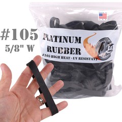 1LB Wide 5/8″ Black UV #105 Rubber Bands USA Bulk XL Wide Large Outdoor 5″ inch
