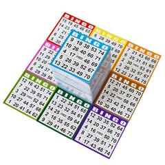Bingo Paper Game Cards – 1 Card -100 Books of 10 Sheets
