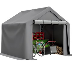 8×8 ft Outdoor Shelter Shed Waterproof UV-Resistant Roll-Up Doors