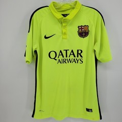 Nike FC Barcelona 2014 Away Jersey Mens M Volt Yellow Iniesta 8 Soccer Shirt FCB