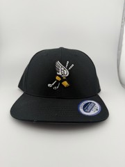 Winged Foot Golf Club Snapback Hat Cap Black Cotton Twill NEW