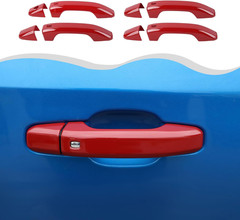 2019-24 Silverado Door Handle Cover Trim 8PCS Red–Compatible Replacement