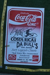 Coca Cola Surf Costa Rica Jaco Beach Gred Noll OG 1992 GD Vintage Surfing POSTER