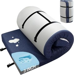 Memory Foam Camping Mattress Pad Cot Mattress Pad Roll Up Mattress 72″x24″x3″
