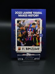 Topps FC Barcelona Focus 2023/24 Lamine yamal makes history 2023 base card