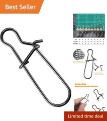 100 Pack Duo Lock Fishing Snaps Stainless Steel 26-220LB Lure Snaps Freshwate…