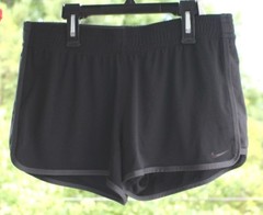 Nike Dri-Fit Running Shorts Womens Small Black Gray Trim Athletic Workout