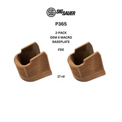 2-pack FDE Sig Sauer P365 Standard Frame Micro Compact Magazine Base Plate 17rd