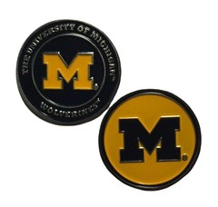NCAA UNIVERSITY OF MICHIGAN Double Sided 1″ Diameter Golf Ball Marker