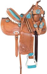 Premium Leather Western Barrel Racing Horse Saddle Size, 14″ to 18″ Inches Seat.