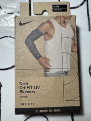 Nike Dri Fit UV Sleeves L-XL Black Reflective Swoosh Golf Volleyball Fishing Run