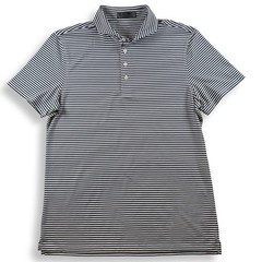 G/FORE Mens Striped Golf Polo Shirt Black White G4MC0K180O Size Medium