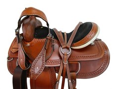 ARABIAN HORSE WESTERN SADDLE TRAIL PLEASURE LEATHER TACK SET 15 16 17 18