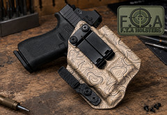 Light Bearing IWB Appendix Kydex Holster – Topo Print, Optic Cut, Adjustable Ret
