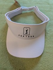 PGA Tour Mens Womens Unisex Air flux Mesh Visor Hat Golf Course Essentials White