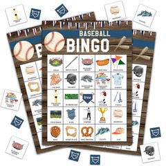 Disfuco Baseball Bingo Game, Baseball Party Games Cards for Adults, Sports Pa…